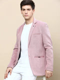 Men's Mauve Slim-Fit Single Breasted Blazer