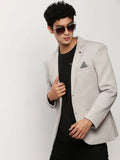 Men's Grey Slim-Fit Single Breasted Cotton Blazers