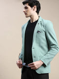 Men's Green Single-Breasted Casual Blazer