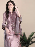 Women's Ethnic Motifs Peach Straight Kurta Set with Dupatta