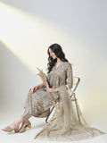 Women's Grey Graphic A Line Kurta Set with Dupatta