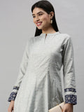 Women's Blue Printed Anarkali Kurta