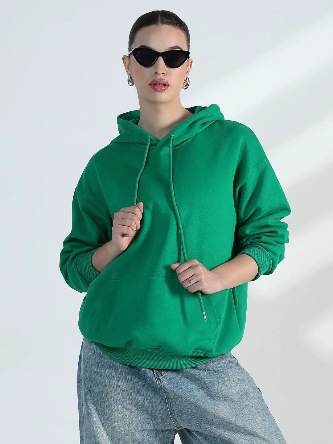 Women's Green Oversized Hoodie