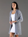 Women's Grey Solid Longline Shrug