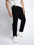 Men's Corduroy Black Tapered Fit Trousers