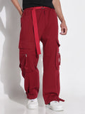 Men's Red Baggy Cargos Jeans