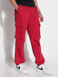 Men's Red Baggy Cargos Jeans