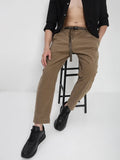 Men's Brown Corduroy Relaxed Fit Trousers