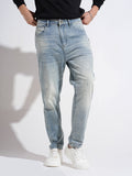 Men's Blue Regular Fit Light Wash Denim Jeans