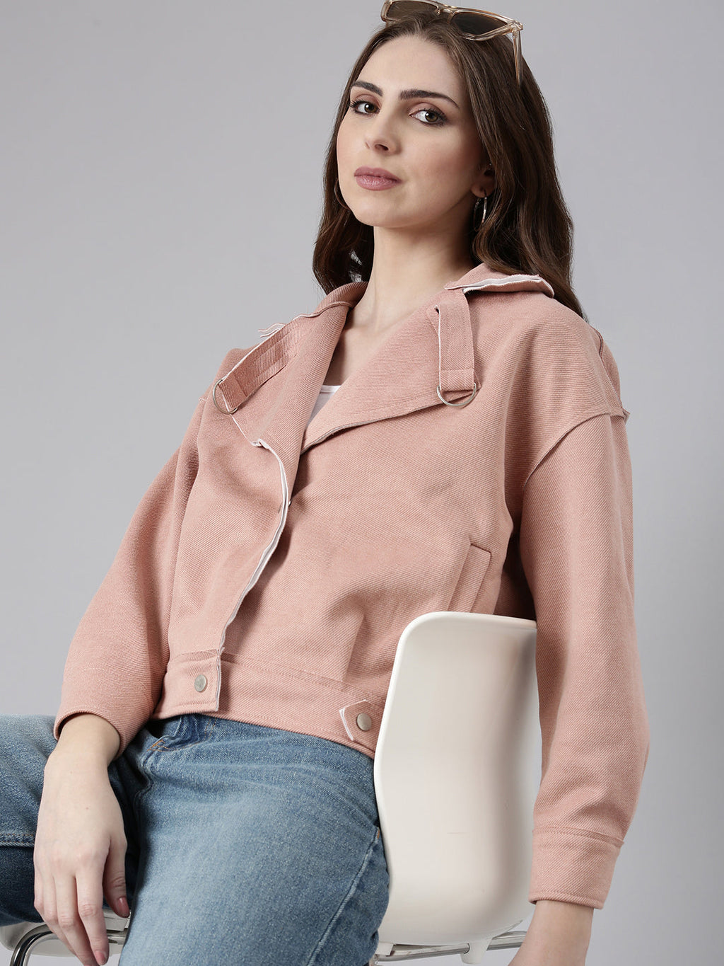 Women's Peach Open Front Jacket