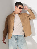 Men's Brown Button Down Shacket