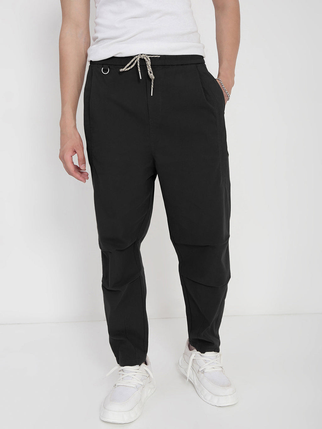 Men's Black Relaxed Fit Trouser