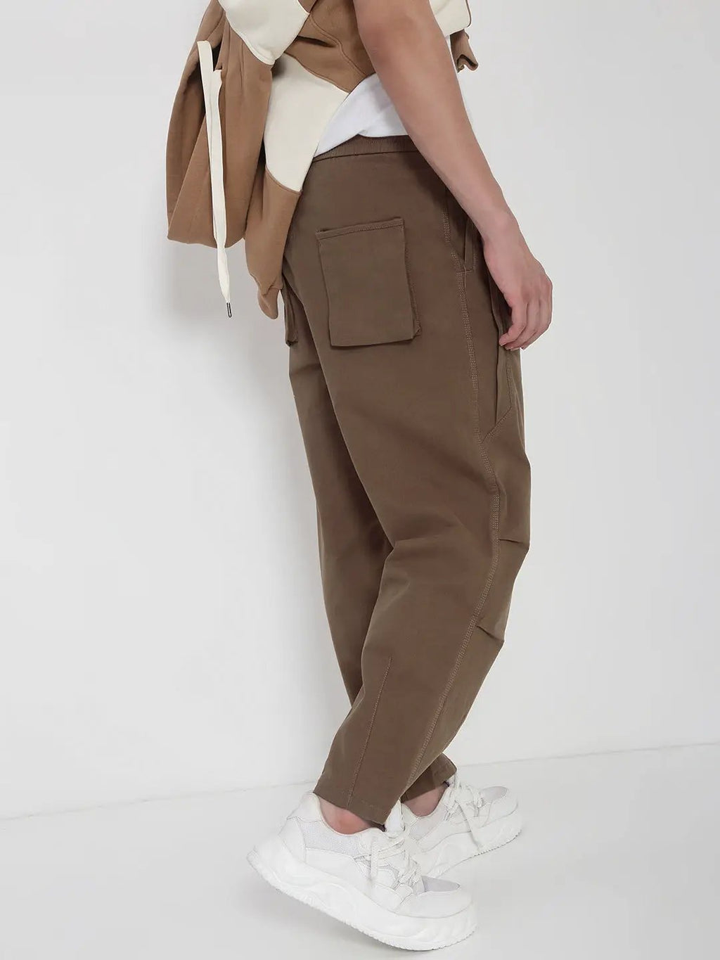 Men's Cotton Brown Relaxed Fit Trousers