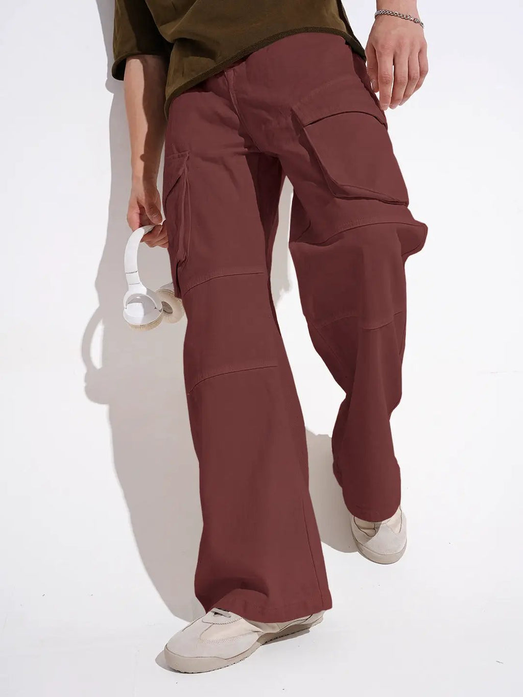 Men's Rust Relaxed Fit Cargo Jeans