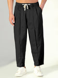 Men's Black Relaxed Fit Korean Trouser