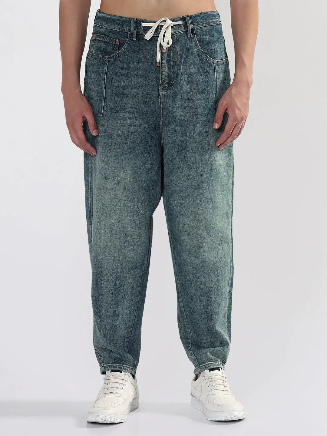 Men's Blue Barrel Fit Jeans