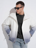 Men's Off White Reversible Printed Suede Jacket
