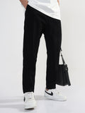 Men's Black Corduroy Relaxed Fit Trouser