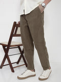 Men's Olive Corduroy Relaxed Fit Trousers