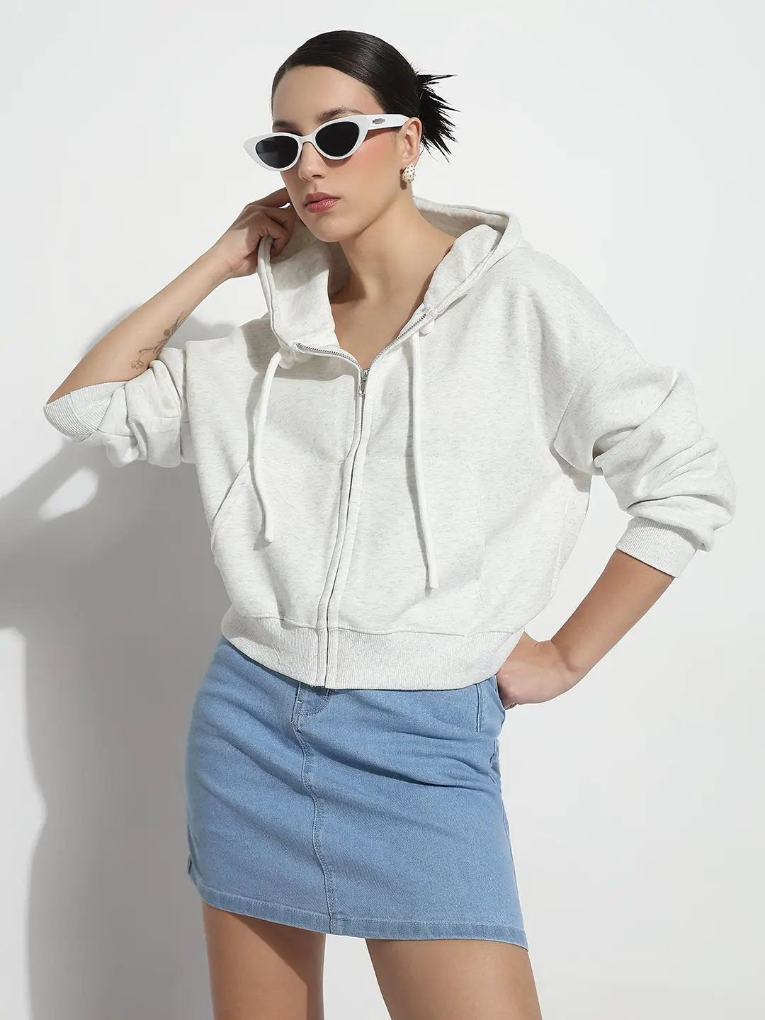 Women's Grey Zipper Hoodie