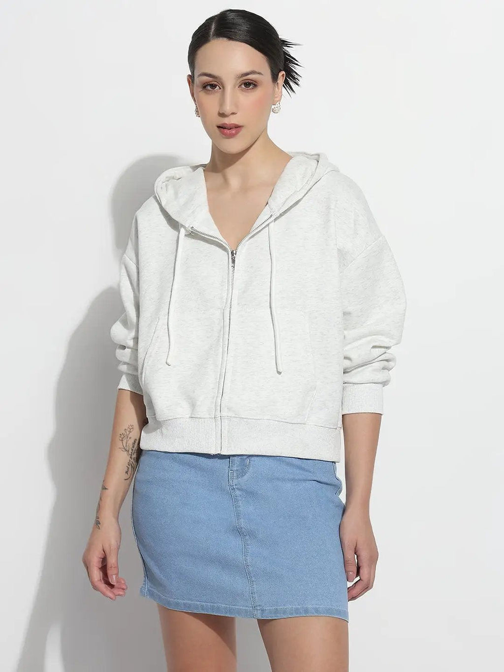 Women's Grey Zipper Hoodie