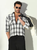 Men's Checked Off White & Black Shacket