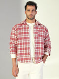 Men's Checked Red Shacket