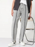Men's Grey Washed Straight Fit Jeans