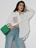 Women's Oversized White Solid Shirt