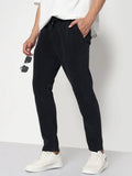 Men's Navy Blue Corduroy Slim Fit Trouser