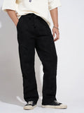 Men's Black Relaxed Fit Elasticated Waist with Drawstring Jeans