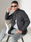 Men's Camouflage Black Jacket with Detachable Hood