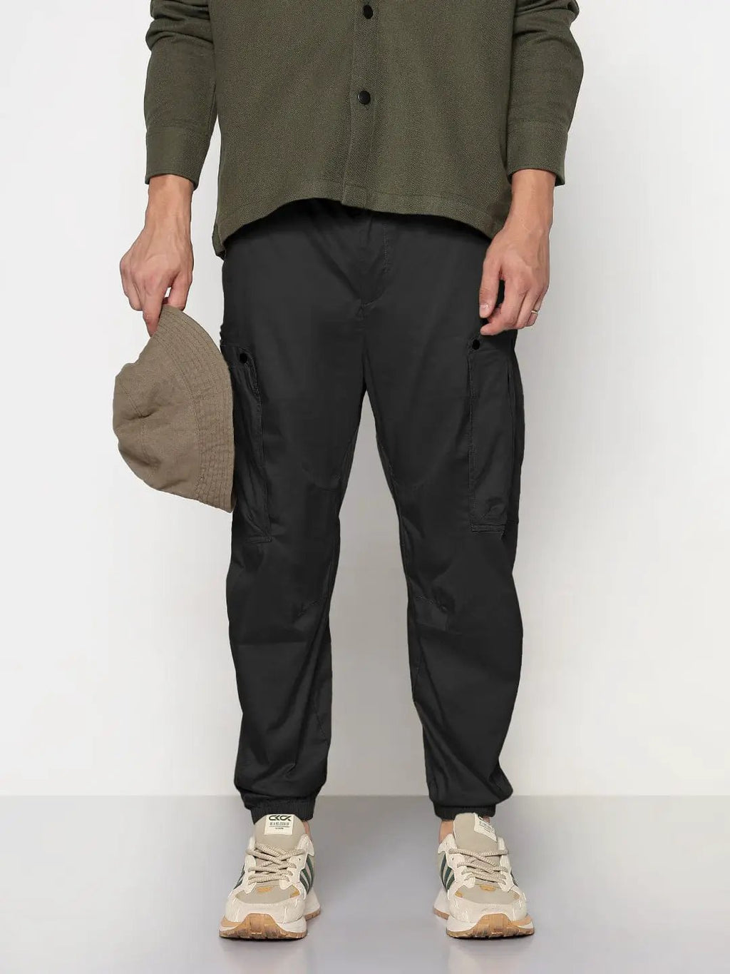 Men's Black Relaxed Fit Cargos