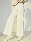 Women's White High Rise Flare Fit Jeans