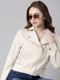 Women's Cream Suede Tailored Jacket