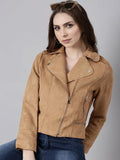 Women's Rust Suede Crop Tailored Jacket