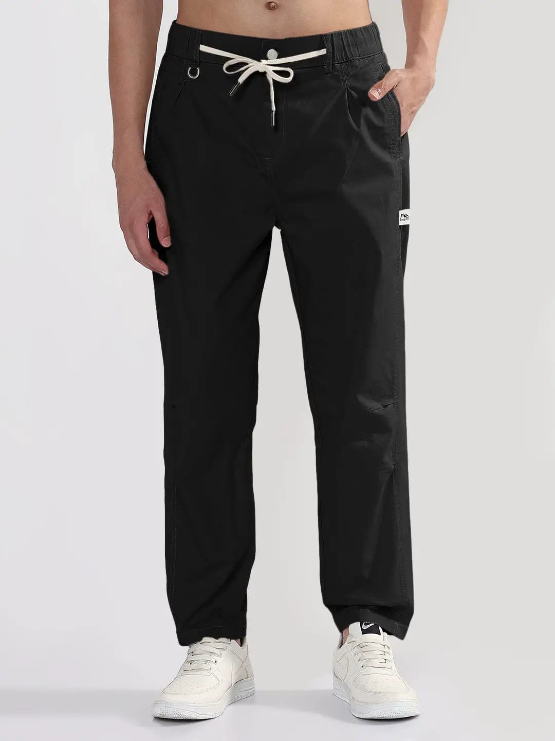 Men's Black Relaxed Fit Trousers