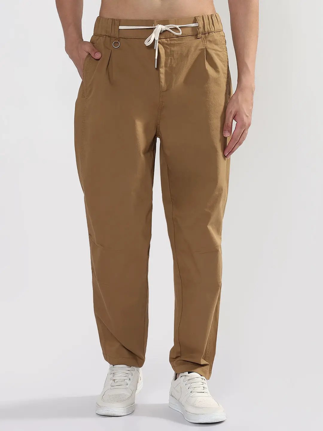 Men's Brown Relaxed Fit Trouser
