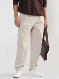 Men's Cream Relaxed Fit Trouser