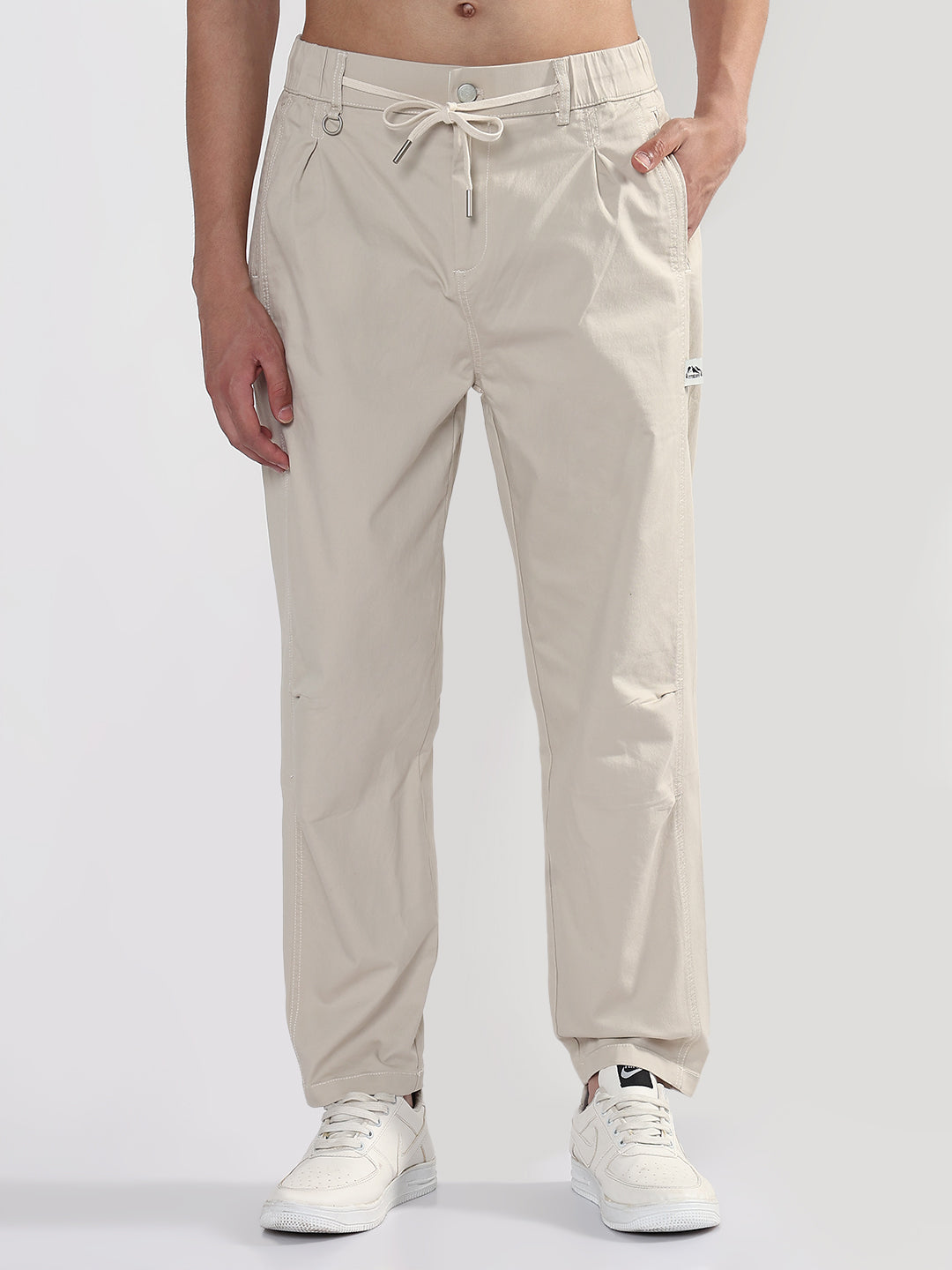 Men's Cream Relaxed Fit Trouser
