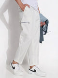 Men's Cotton White Relaxed Fit Trousers