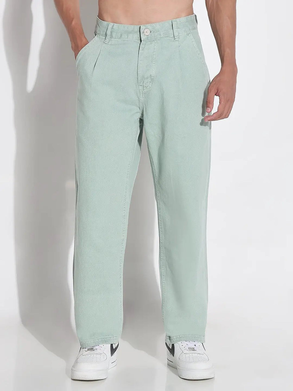 Men's Green Straight Fit Jeans