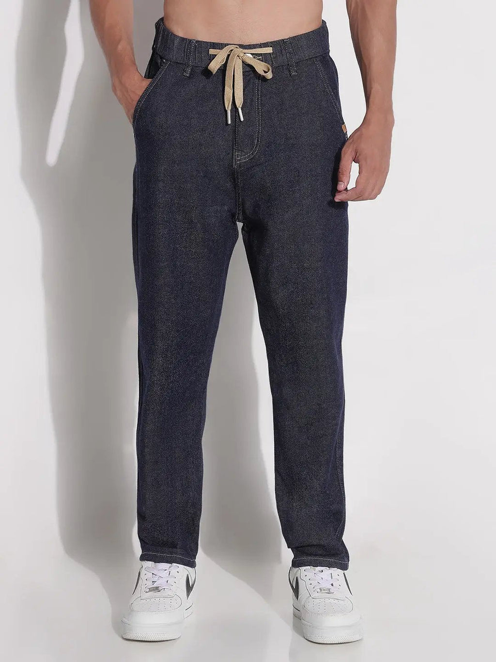 Men's Navy Blue Straight Fit Jeans