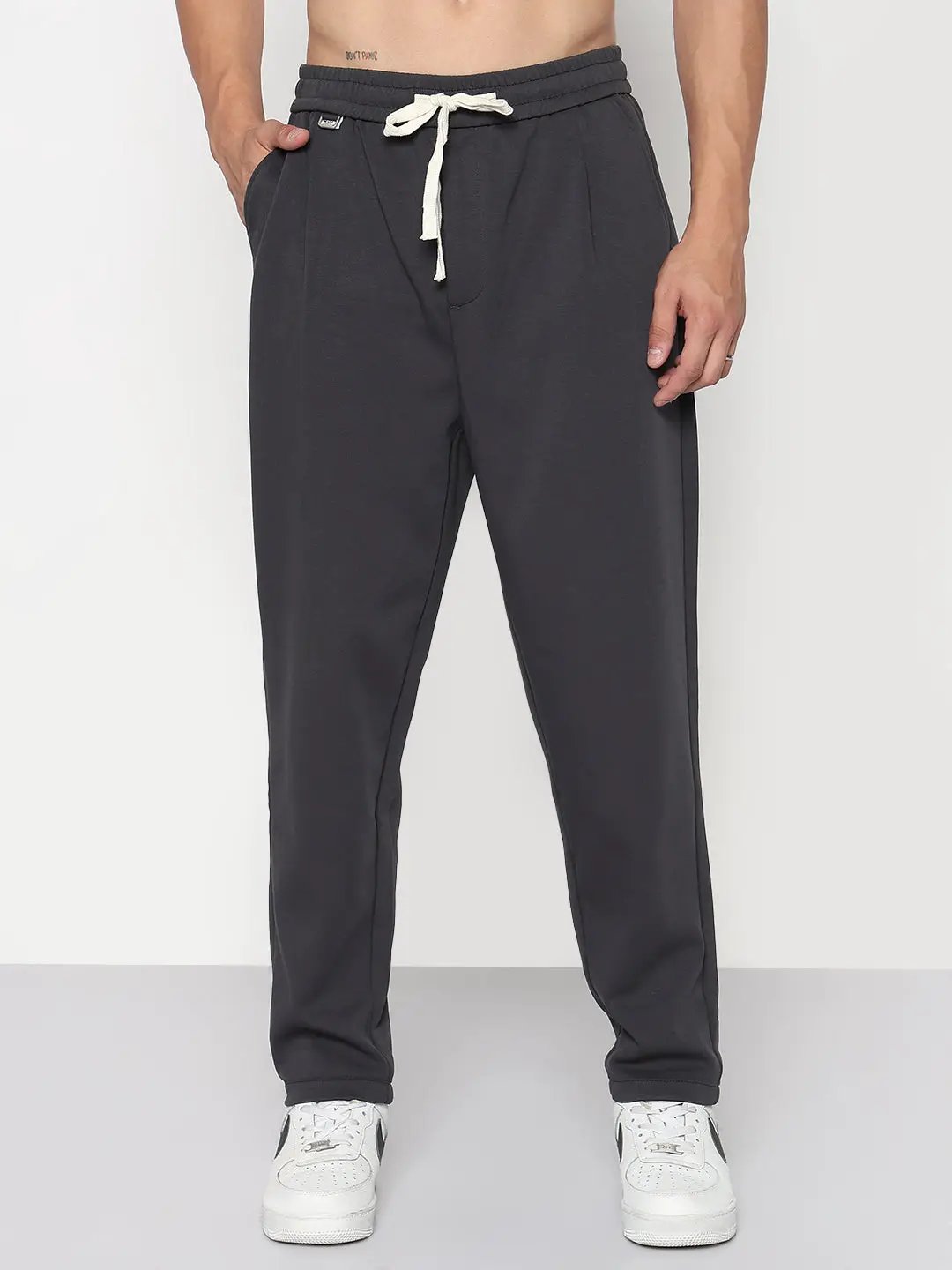 Men's Grey Relaxed Fit Trouser