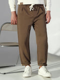 Men's Olive Solid Korean Trousers