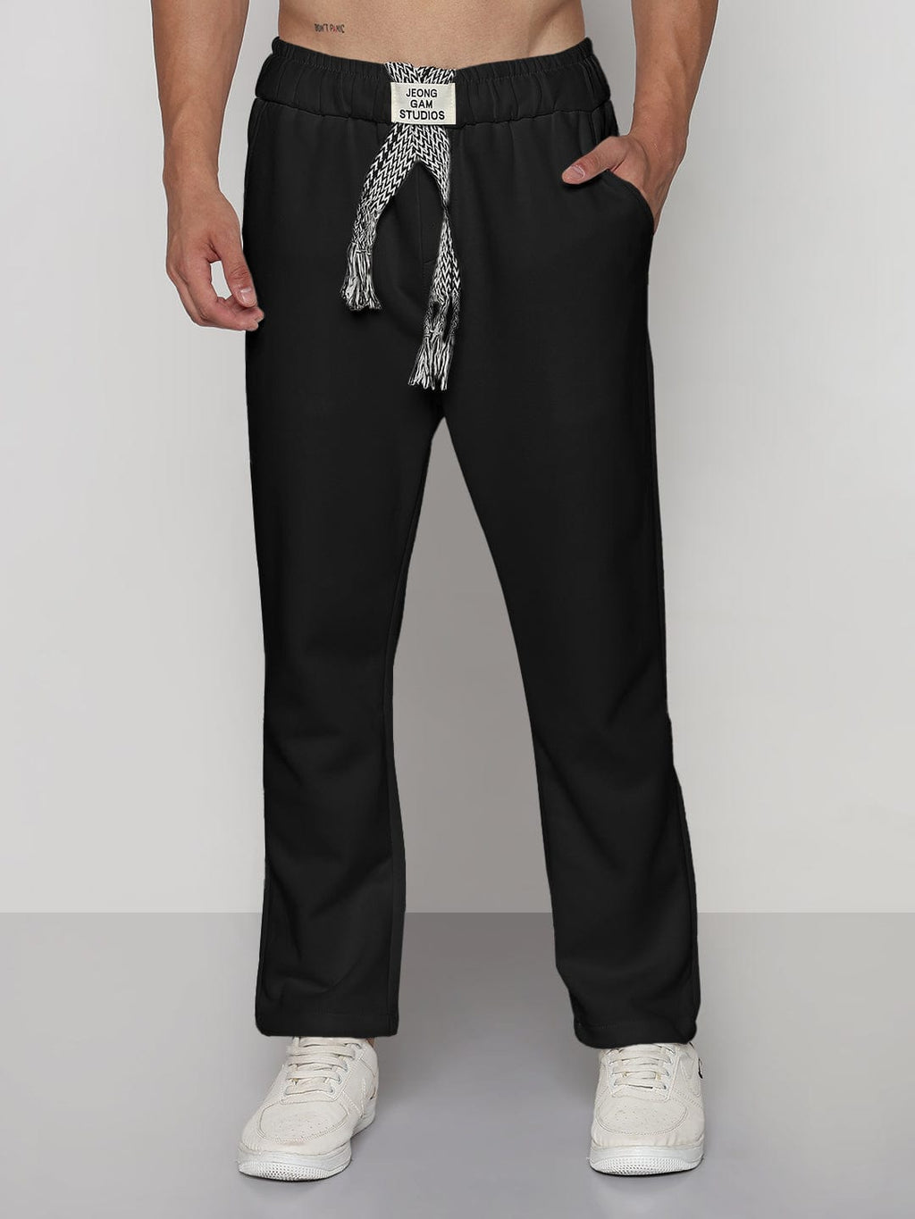 Men's Black Relaxed Fit Trousers