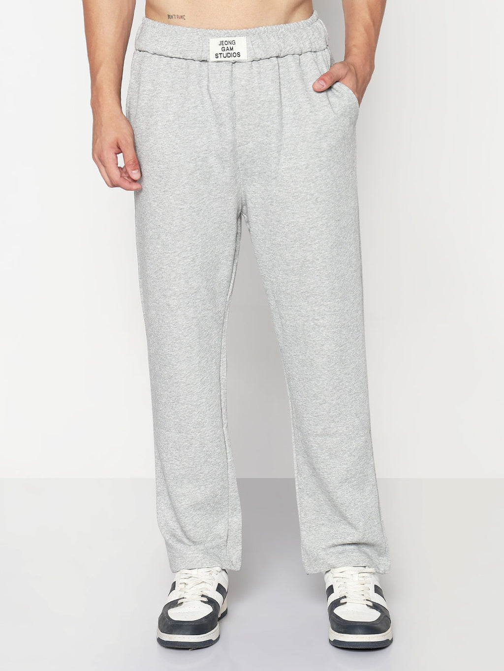 Men's Grey Relaxed Fit Trouser