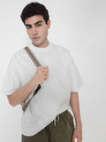 Men's White Oversized Typography T-Shirt