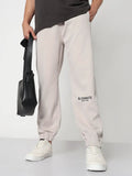 Men's Beige Relaxed Fit Joggers