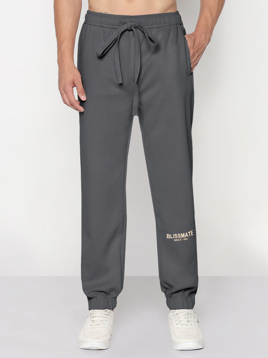 Men's Grey Relaxed Fit Joggers